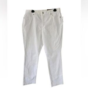 $79 ColdWater Creek Jeans Women Sz P14 White Slim Leg Classic Fit Slim Leg 34x29